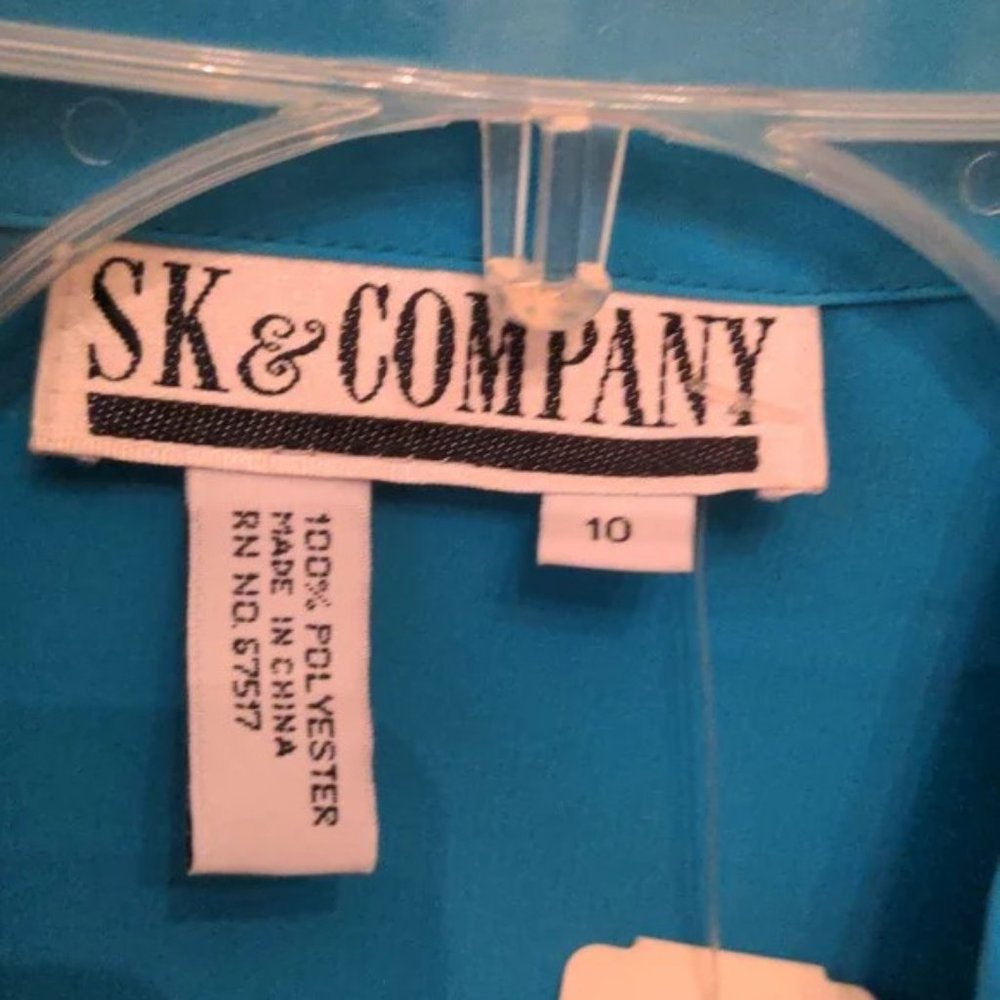 SK & Company Turquoise Button down Blouse - Picture 2 of 6